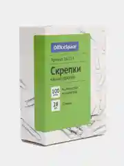 Скрепки 28мм OfficeSpace, 100 штук, картонная упаковка