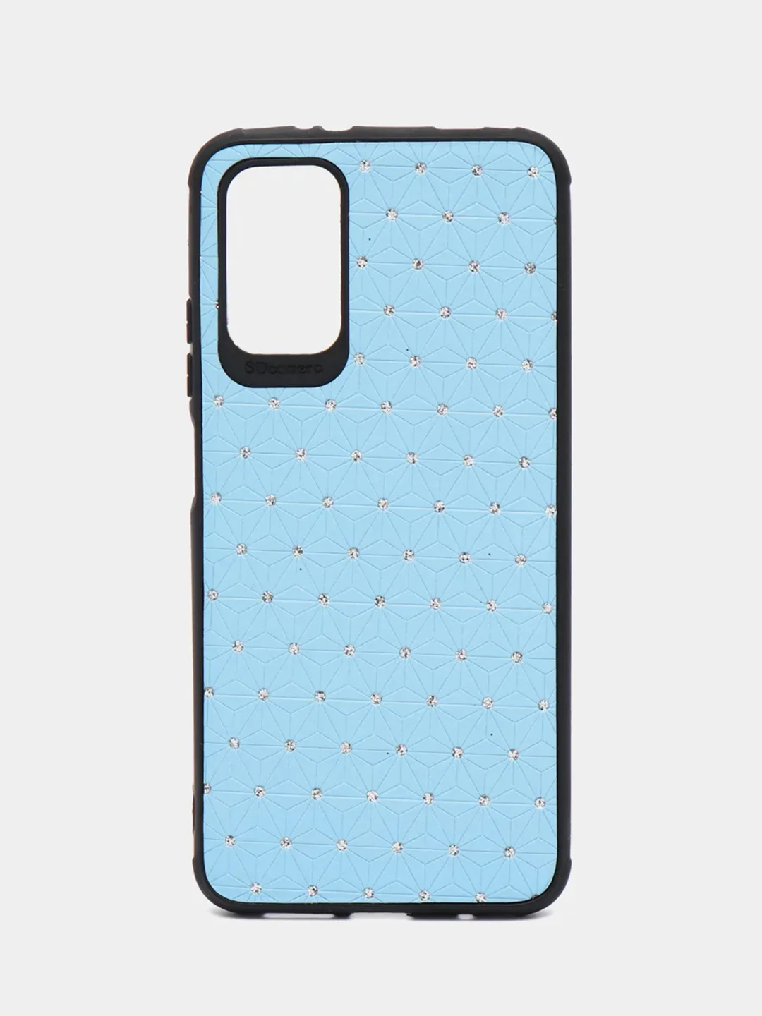 Небесно-голубой чехол Xiaomi Poco M3 / Redmi 9T, Сяоми Поко М3, Редми 9Т силиконовый под кожу, со стразами