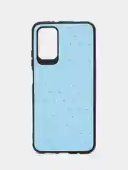 Небесно-голубой чехол Xiaomi Poco M3 / Redmi 9T, Сяоми Поко М3, Редми 9Т силиконовый под кожу, со стразами