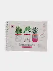 Розовый скетчбук-блокнот для акварели "Cute plants", А5, 20 листов