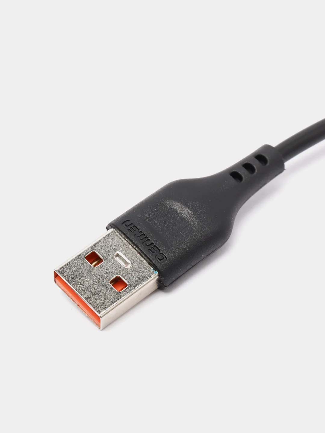 Угольный дата-кабель Denmen D01T Type-C, 2.4A, 1 м, с быстрой зарядкой черный