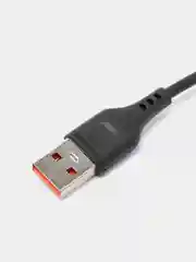 Угольный дата-кабель Denmen D01T Type-C, 2.4A, 1 м, с быстрой зарядкой черный
