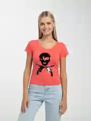 Кораллово-розовый футболка женская
