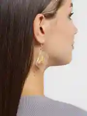 Бежевый серьги "Пакетики"