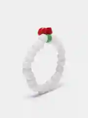 Белый кольцо из бисера