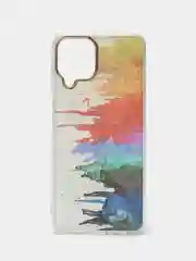 Индиго чехол прозрачный с рисунком Samsung Galaxy A22 4G, M22, M32, Самсунг Галакси А22, М22, М32