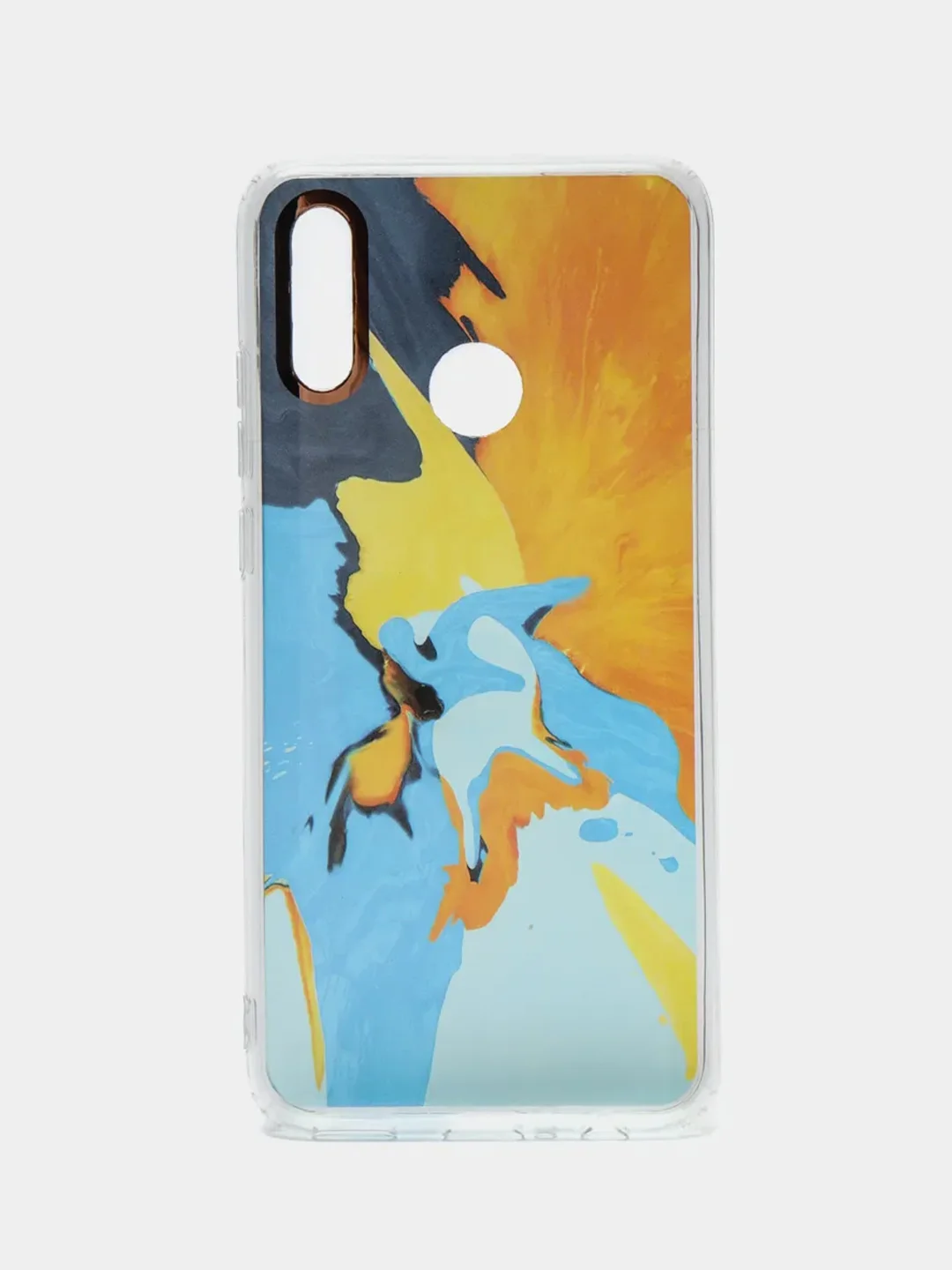 Желтый чехол Huawei P Smart 2019 / Honor 10 Lite, Хонор 10 Лайт, твердый, прозрачный, с рисунком