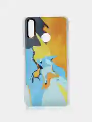 Желтый чехол Huawei P Smart 2019 / Honor 10 Lite, Хонор 10 Лайт, твердый, прозрачный, с рисунком