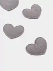 Серый патч "Сердце", тканевый, 4 штуки