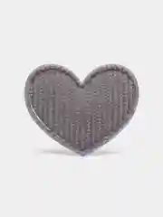 Серый патч "Сердце", тканевый, 4 штуки