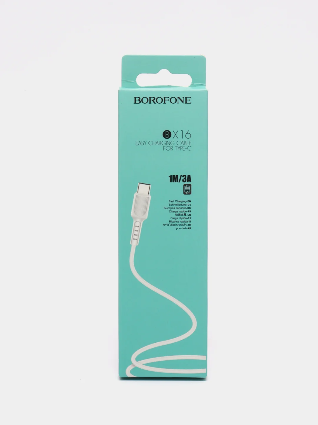 Белый кабель Borofone BX16 для Lightning, Micro-USB, Type-C, от 2.4A до 3.0A, 1м