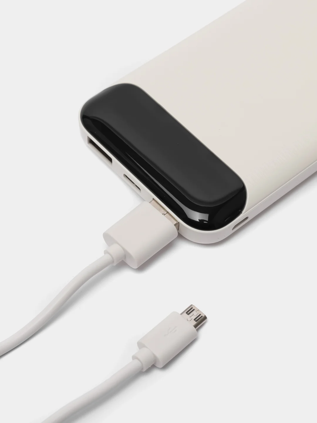Белый внешний аккумулятор Perfeo Dune, 10000 mAh, с дисплеем