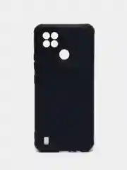 Темно-синий чехол для Realme C21 силиконовый, имитация кожи