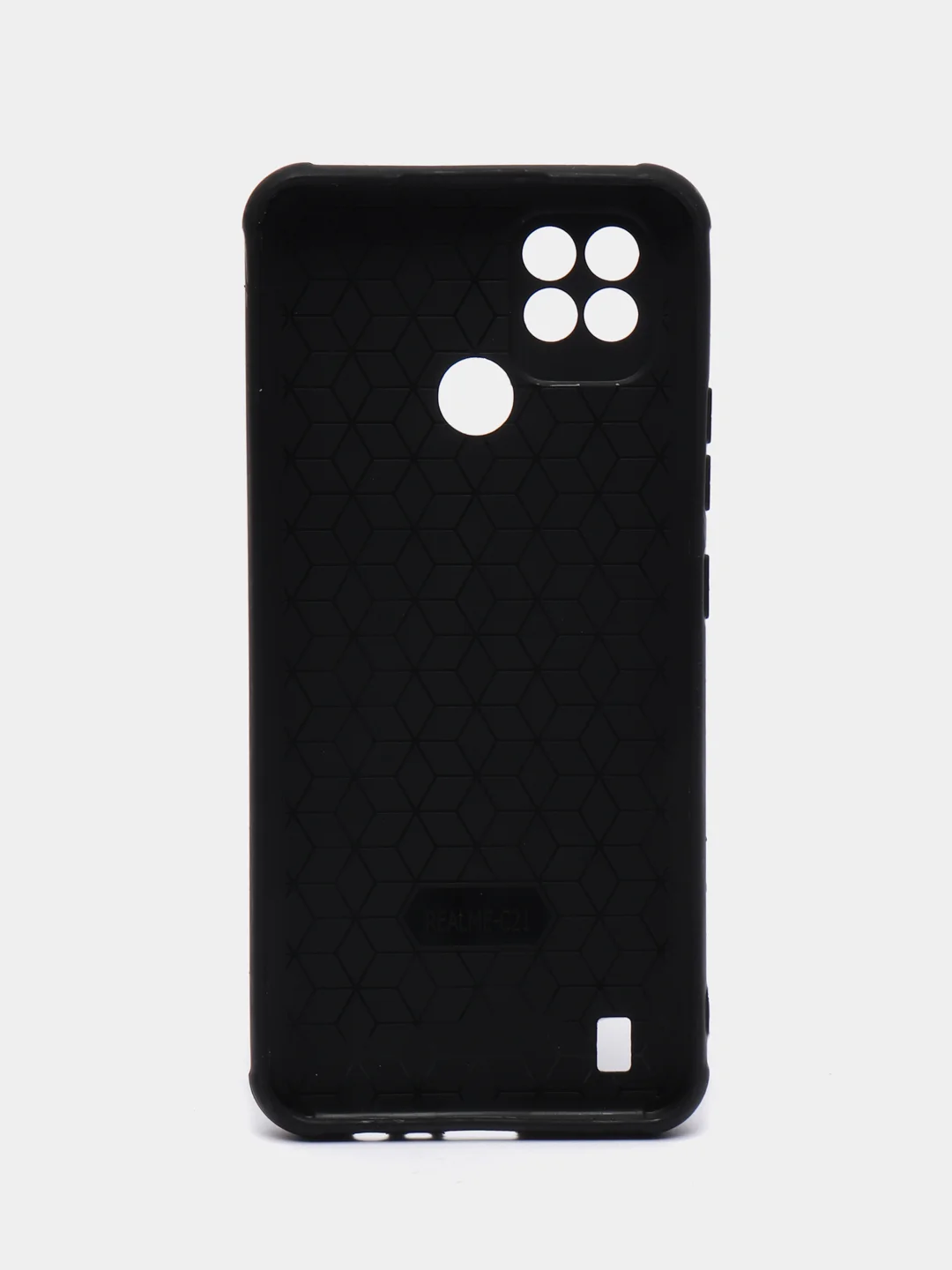 Темно-синий чехол для Realme C21 силиконовый, имитация кожи