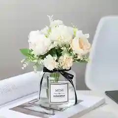 Молочный искусственные цветы, цветочная композиция, растения, пион, роза, гортензия, букет, зелень