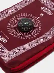 Бордовый молитвенный коврик для намаза, дорожный, с компасом