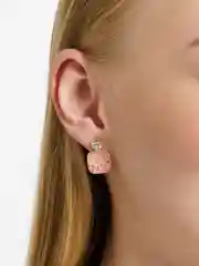 Розовый серьги со стразами,  гвоздики