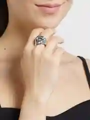 Серебряный кольцо "Череп", "Змея"
