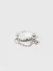Серый меланж кольцо Good Luck, регулируемое