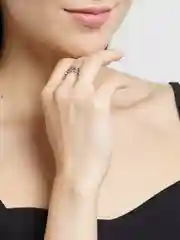 Серебряный кольцом кружевное/C листьями/Регулируемое