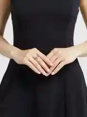 Серебряный кольцом кружевное/C листьями/Регулируемое