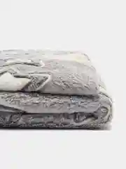 Серый меланж плед флисовый, светящийся в темноте, 180 х 200