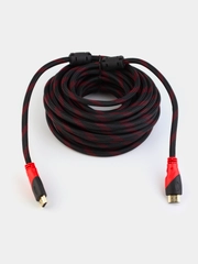 Кабель HDMI-HDMI, 18 метров, в оплетке