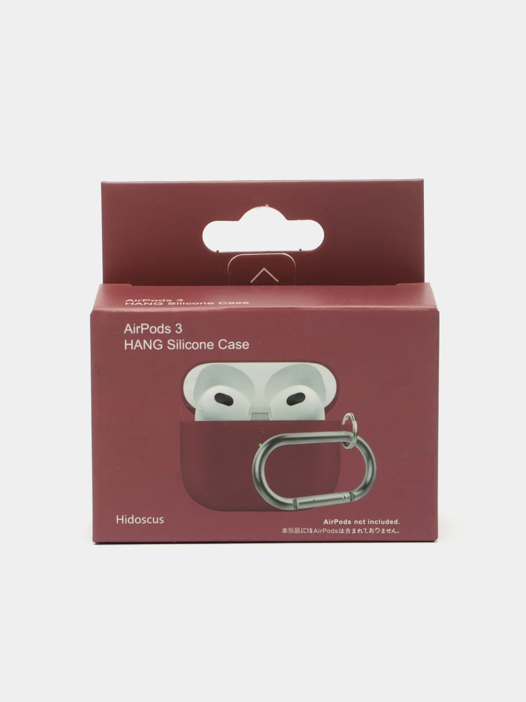 Бордовый силиконовый чехол для Apple AirPods 3 поколения 2021 (с карабином)