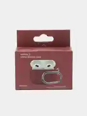 Бордовый силиконовый чехол для Apple AirPods 3 поколения 2021 (с карабином)