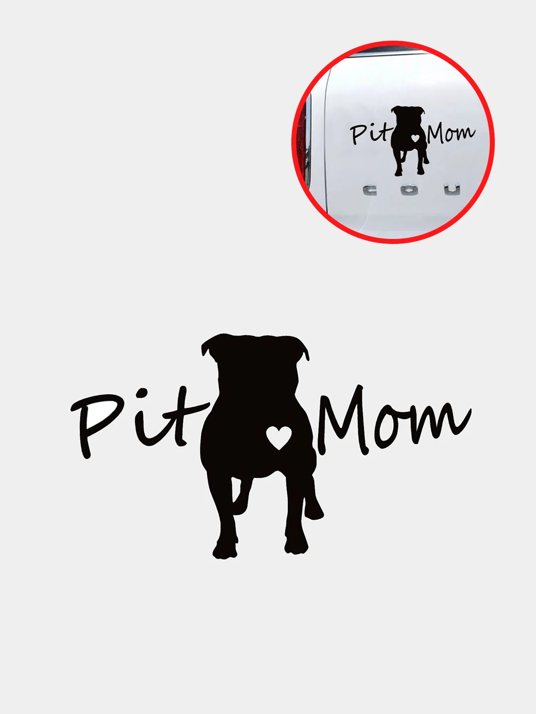 Белый наклейка на авто "PIT MOM"