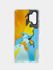 Желтый чехол Samsung Galaxy A32, Самсунг Галакси А32 твердый, прозрачный, с рисунком