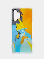 Желтый чехол Samsung Galaxy A32, Самсунг Галакси А32 твердый, прозрачный, с рисунком