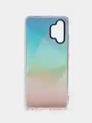 Бирюзовый чехол Samsung Galaxy A32, Самсунг Галакси А32 твердый, прозрачный, с рисунком