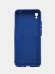 Синий чехол Xiaomi Redmi 9A, Сяоми Редми 9А, силиконовый, с карманом для карты