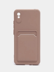 Чехол Xiaomi Redmi 9A, Сяоми Редми 9А, силиконовый, с карманом для карты