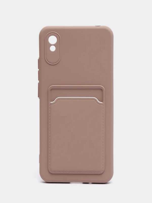 Чехол Xiaomi Redmi 9A, Сяоми Редми 9А, силиконовый, с карманом для карты