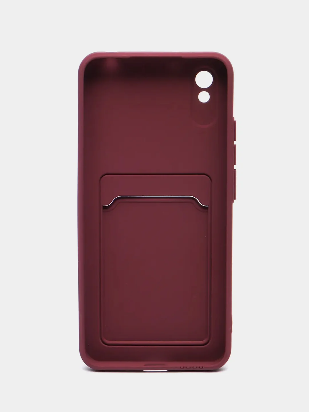 Бордовый чехол Xiaomi Redmi 9A, Сяоми Редми 9А, силиконовый, с карманом для карты