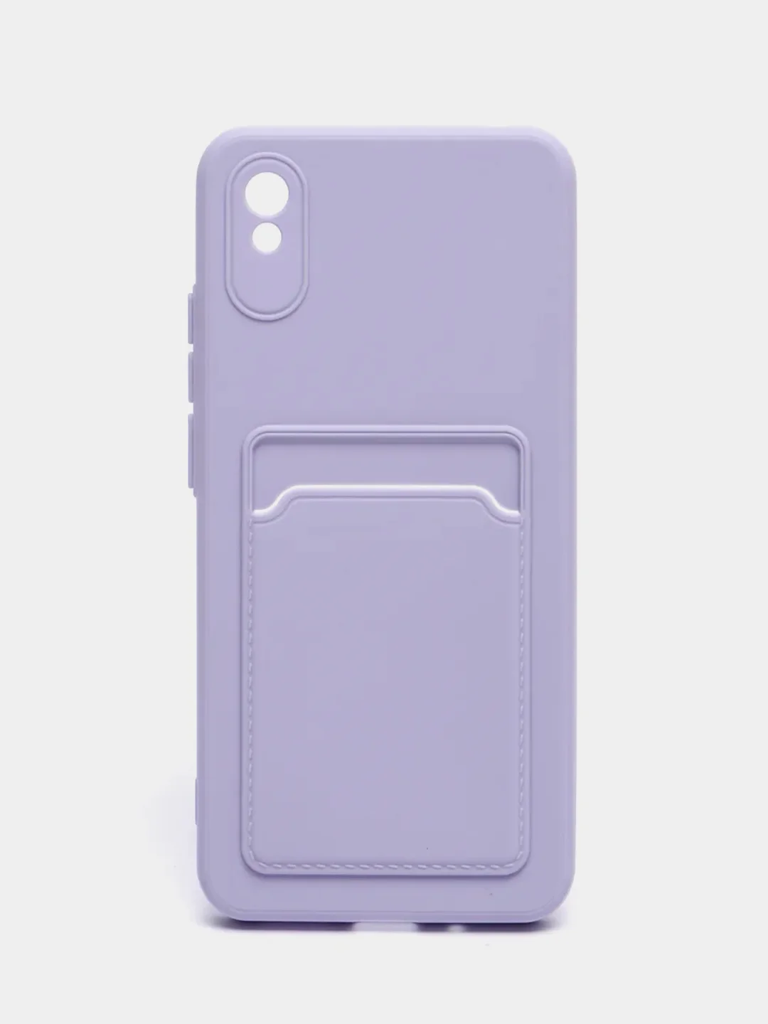 Лавандовый чехол Xiaomi Redmi 9A, Сяоми Редми 9А, силиконовый, с карманом для карты