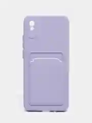 Лавандовый чехол Xiaomi Redmi 9A, Сяоми Редми 9А, силиконовый, с карманом для карты