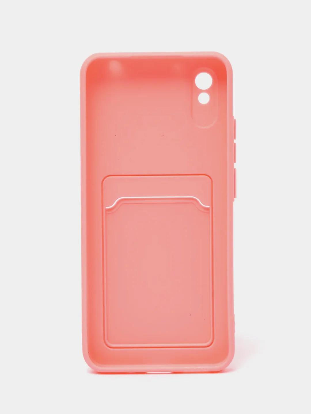 Розовый чехол Xiaomi Redmi 9A, Сяоми Редми 9А, силиконовый, с карманом для карты