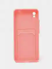 Розовый чехол Xiaomi Redmi 9A, Сяоми Редми 9А, силиконовый, с карманом для карты