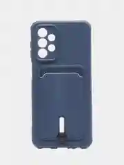 Темно-синий чехол Samsung Galaxy A23, Самсунг Галакси А23 силиконовый с карманом для карты