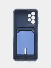 Темно-синий чехол Samsung Galaxy A23, Самсунг Галакси А23 силиконовый с карманом для карты