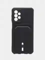 Черный чехол Samsung Galaxy A23, Самсунг Галакси А23 силиконовый с карманом для карты