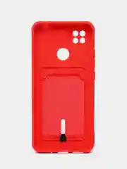 Красный чехол Xiaomi Redmi 10A / 9C, Сяоми Редми 10А / 9С, с карманом для карты, силиконовый