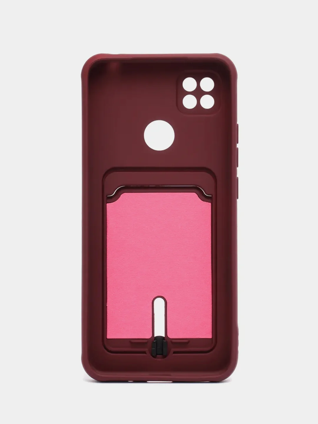 Бордовый чехол Xiaomi Redmi 10A / 9C, Сяоми Редми 10А / 9С, с карманом для карты, силиконовый