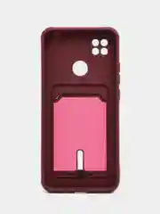 Бордовый чехол Xiaomi Redmi 10A / 9C, Сяоми Редми 10А / 9С, с карманом для карты, силиконовый