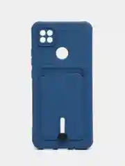 Синий чехол Xiaomi Redmi 10A / 9C, Сяоми Редми 10А / 9С, с карманом для карты, силиконовый