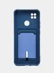 Синий чехол Xiaomi Redmi 10A / 9C, Сяоми Редми 10А / 9С, с карманом для карты, силиконовый