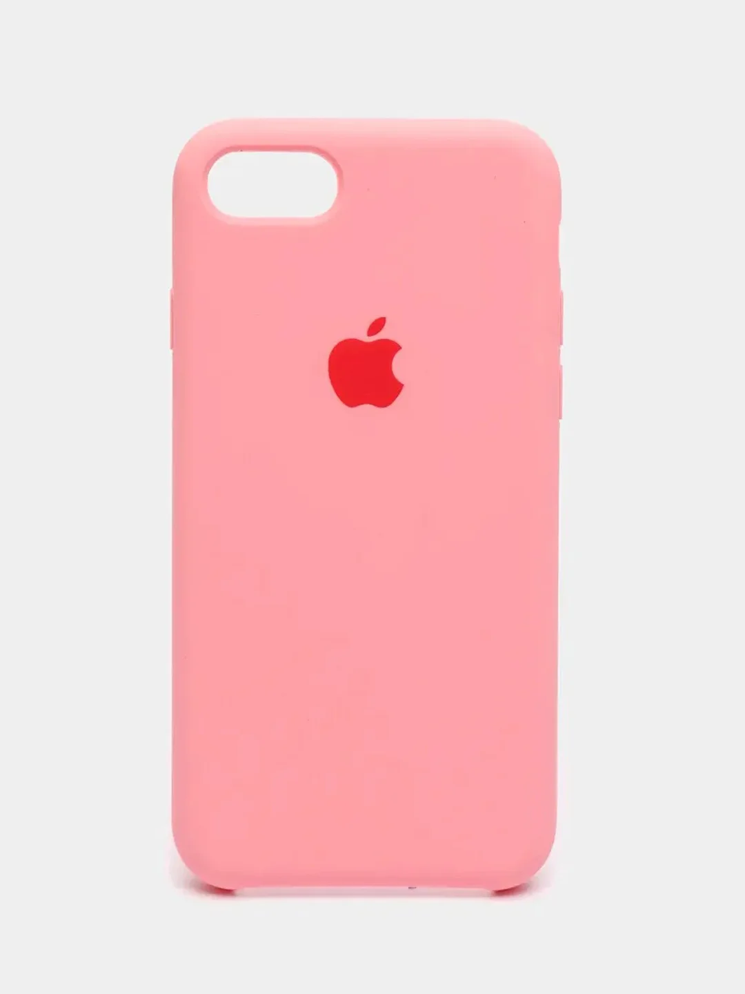 Розовый чехол Silicone Case для iPhone 7, 8, SE 2020, с открытым низом